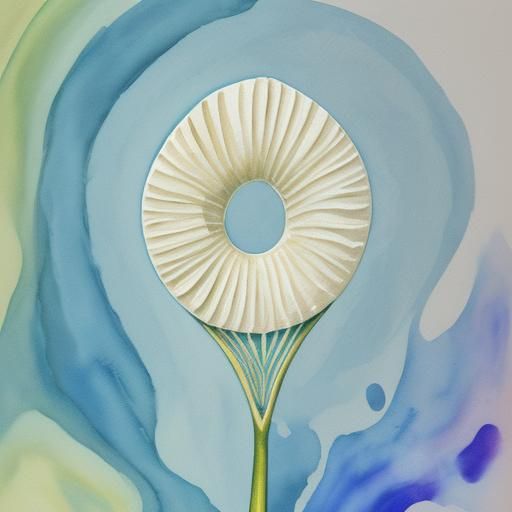 Diatom Close-up in Gouache and Watercolor Style