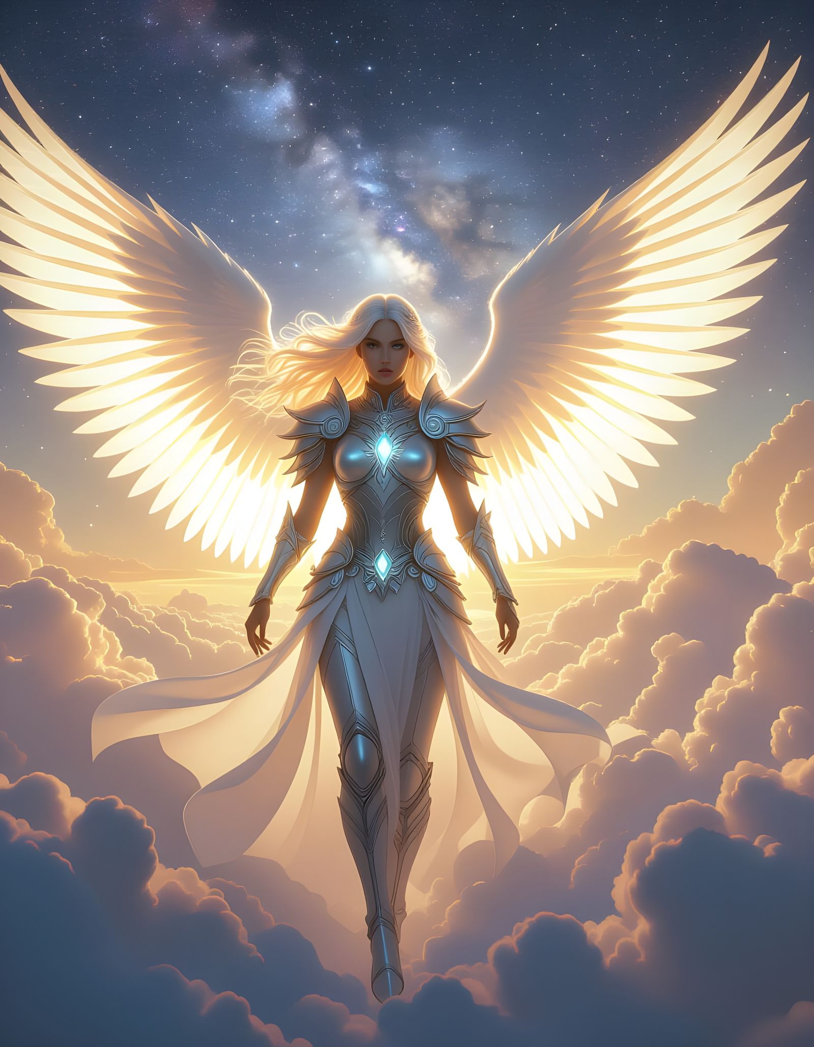 Celestial Angel Descending from Heaven in Ultra HD