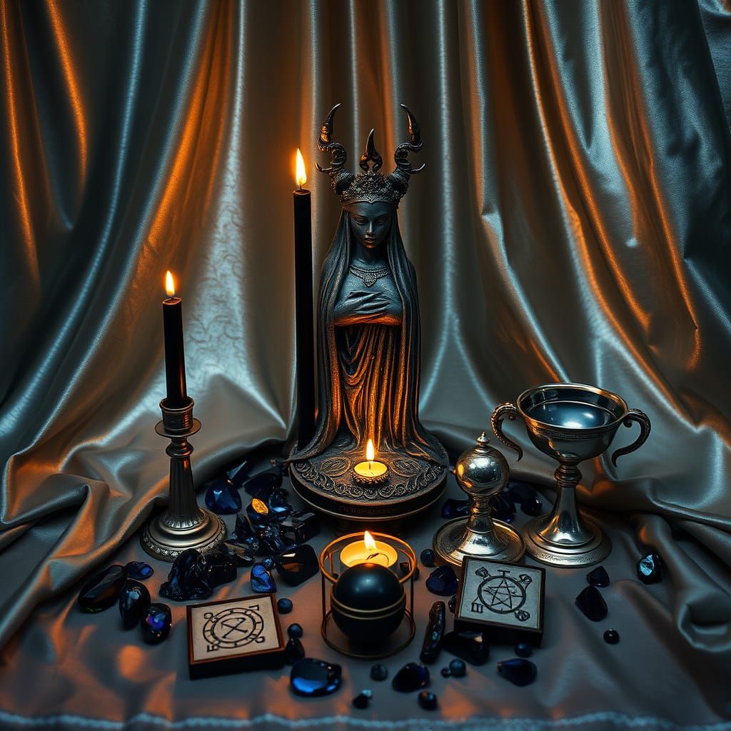 Mystical Silver Altar to Greek Goddess Hekate