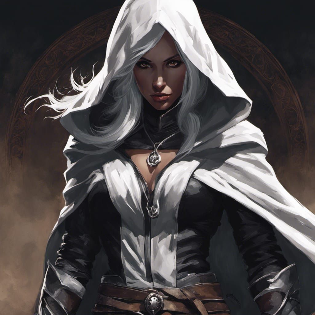 Shrouded Drow Assassin with White Hair