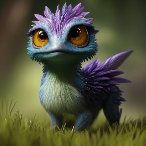 Dandelion with Cute Eyes: Detailed Digital Art