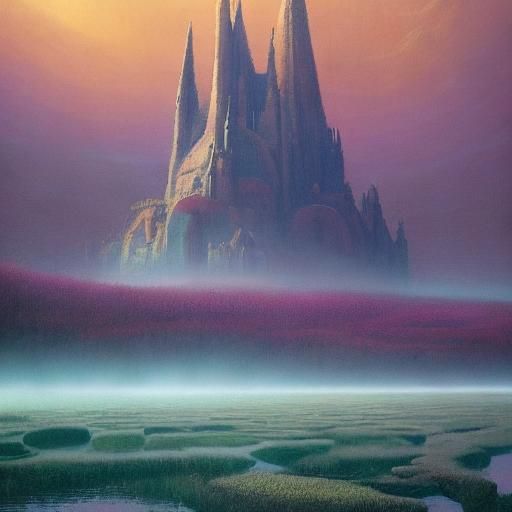 Eiffel Tower on Misty Lakeside: Fantasy Concept Art