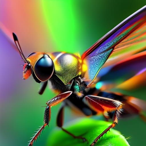 Colorful and Detailed Image of Friendly Insects