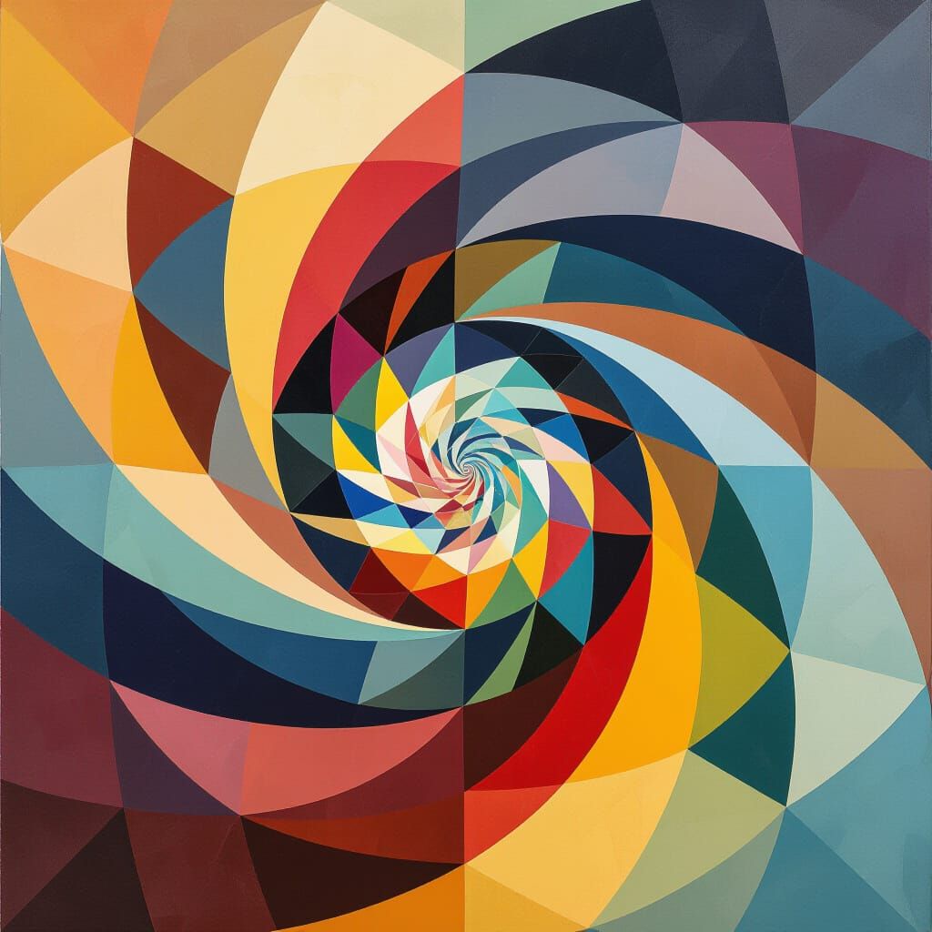 Geometric Music Tornado in Cubist Art Deco Style