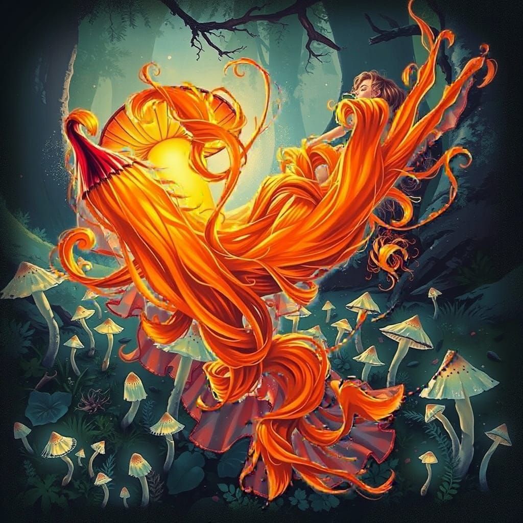 Bioluminescent Forest: Romantic Illustration of Charisma