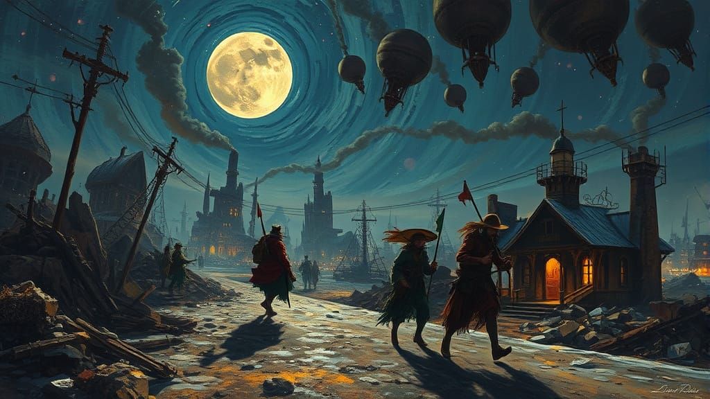 Gypsy Warriors Trekking Through Post-Apocalyptic Wasteland