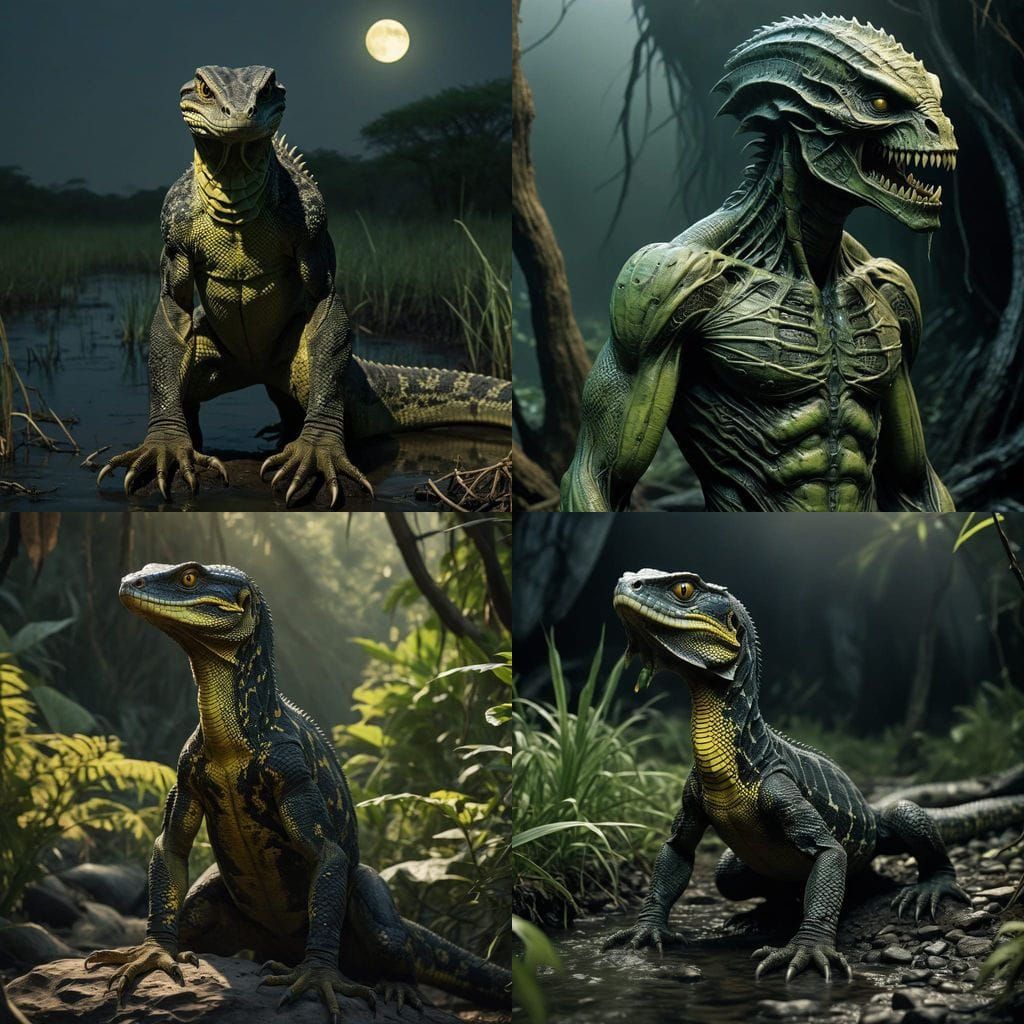 Vampiric Nile Monitor in Dark, Menacing Form