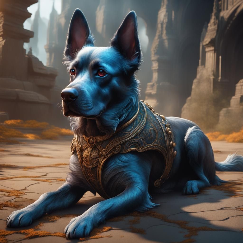 Detailed Sketch of a Dog in Matte Painting Style