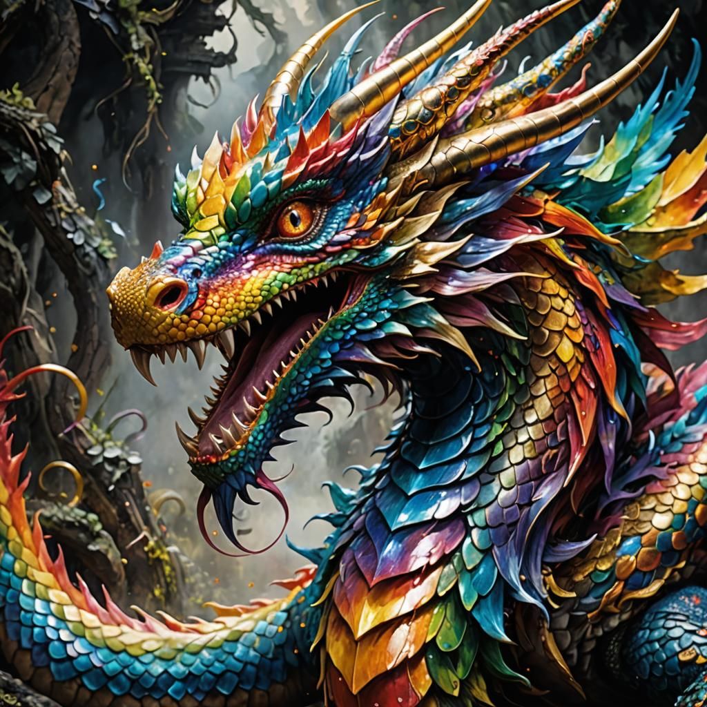 Iridescent Rainbow Dragon Photograph