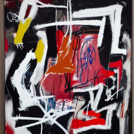 Activist Art in Basquiat Style with Graffiti Elements