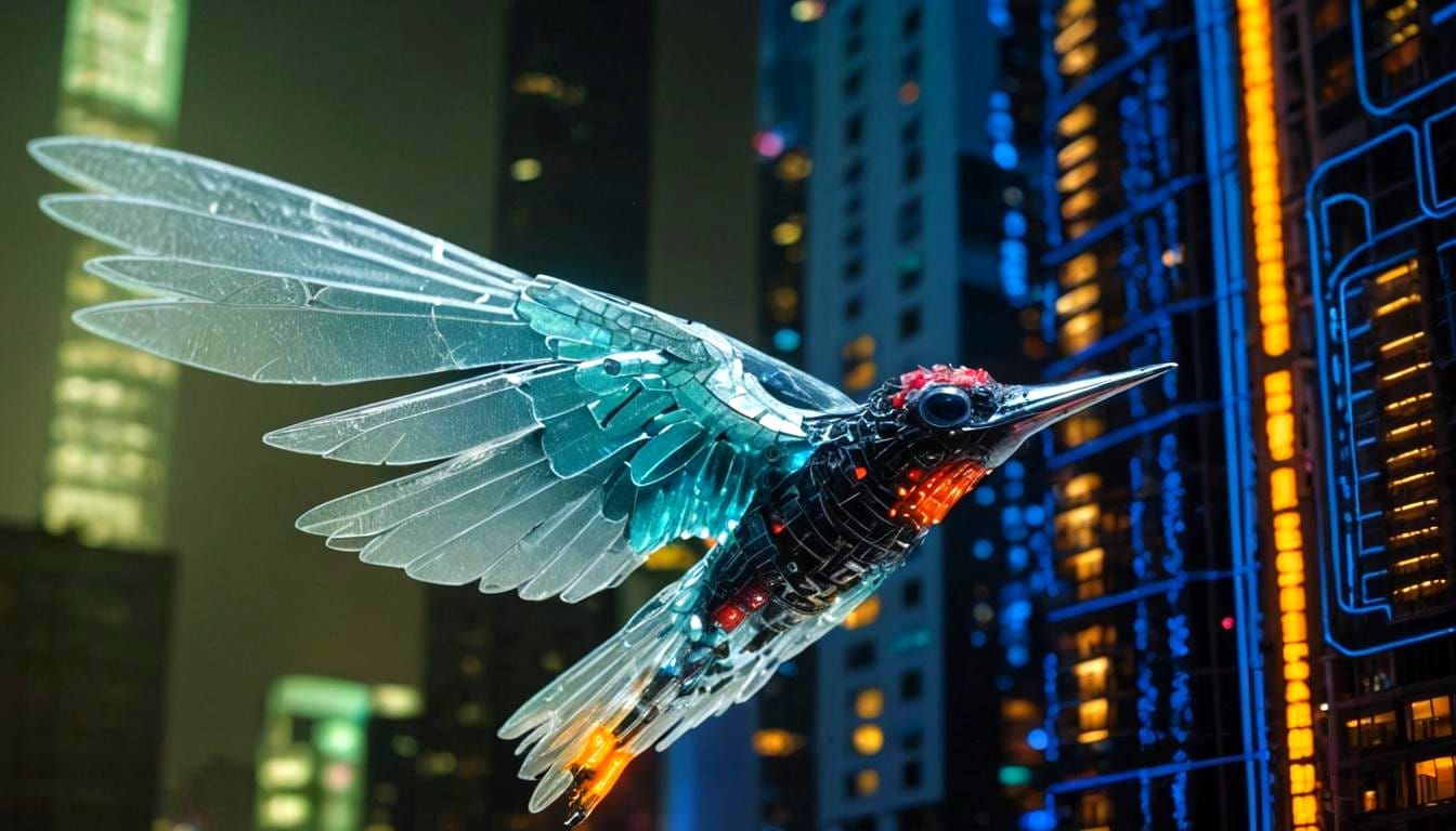 Vibrant Urban Cityscape with Neon Lights