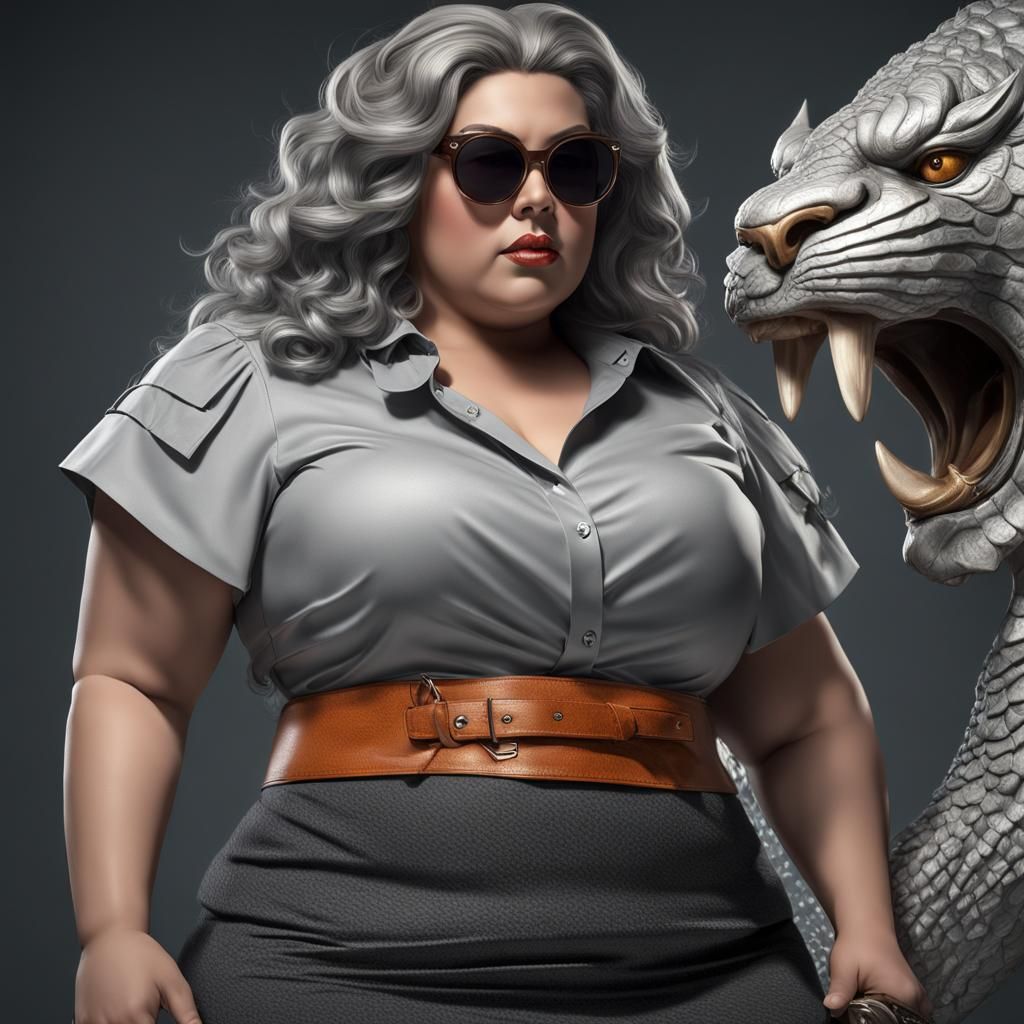 Gorgon in Business Outfit: Detailed Digital Portrait