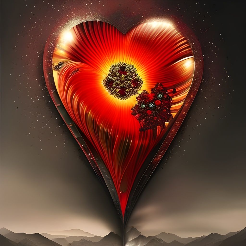 Broken Heart in Glass: Surreal Neosurrealism Illustration