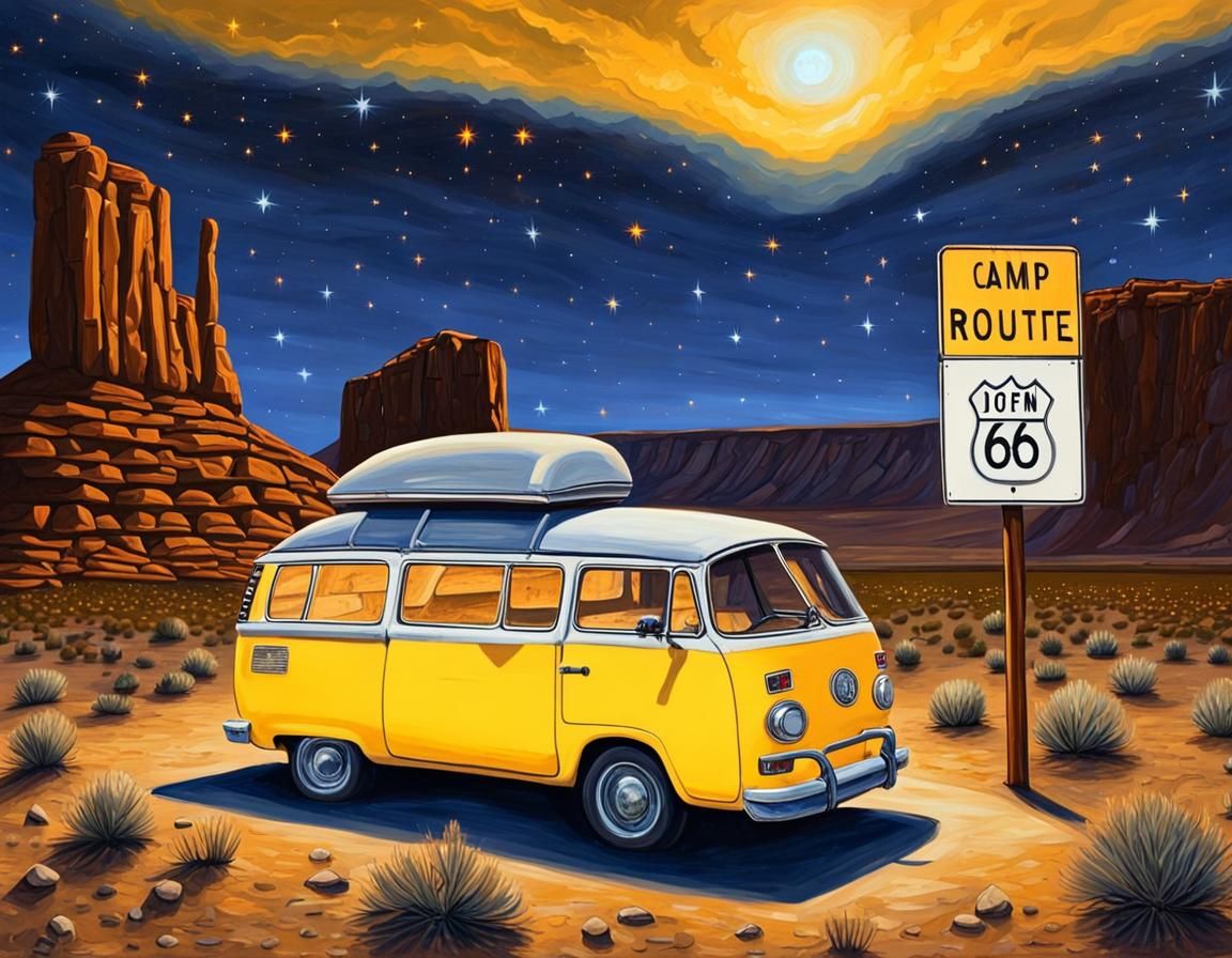 Nevada Desert Road Trip Under Starry Sky