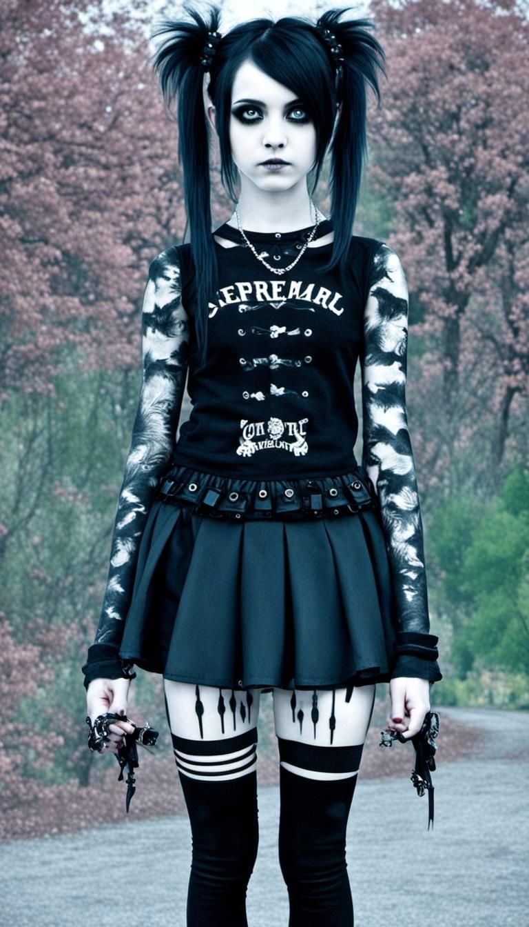 Emo Goth Woman in Goth Attire