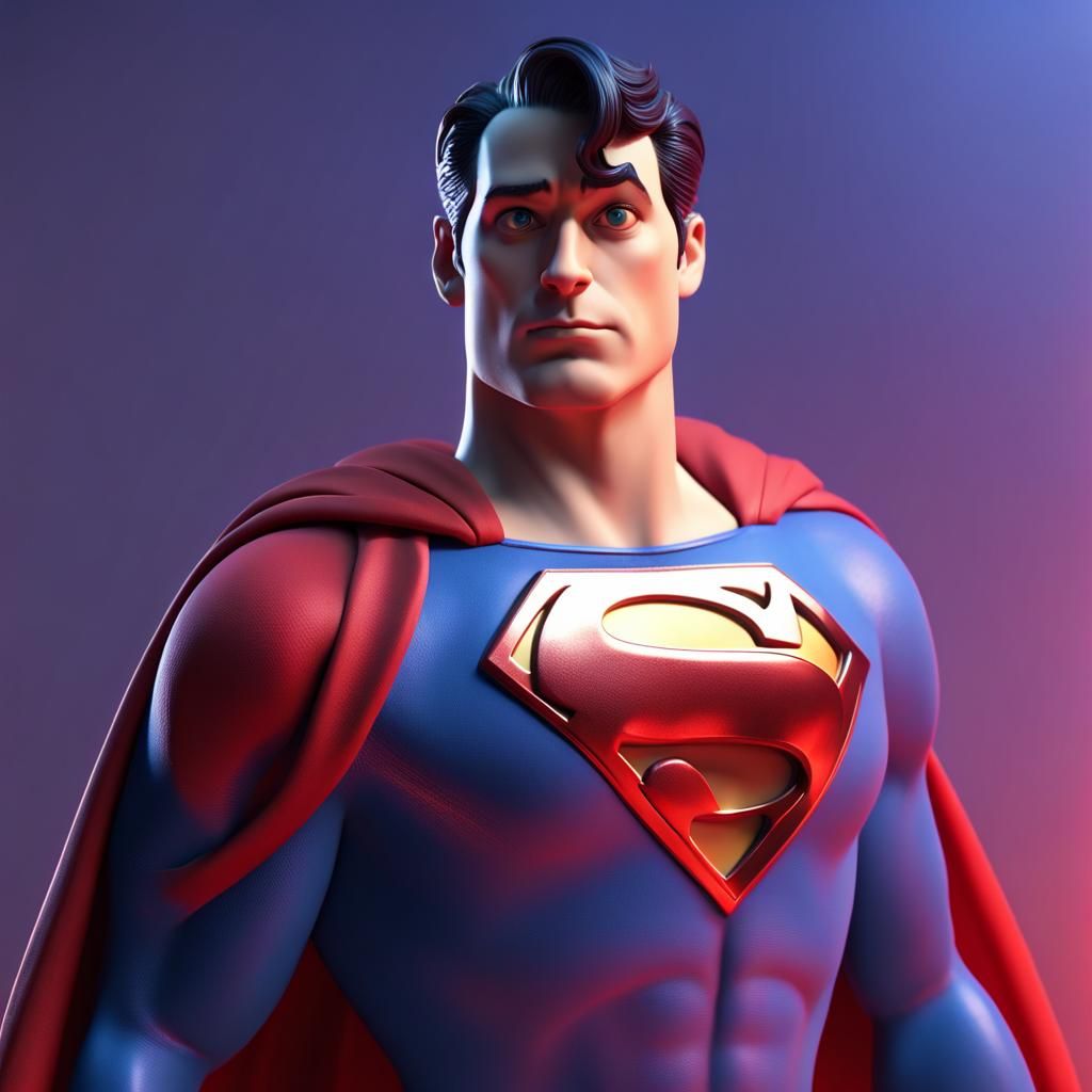 Superman Reimagined as 3D Digital Art