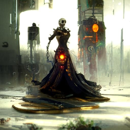 Victorian Biomechanical Dance Teacher in Steampunk Style