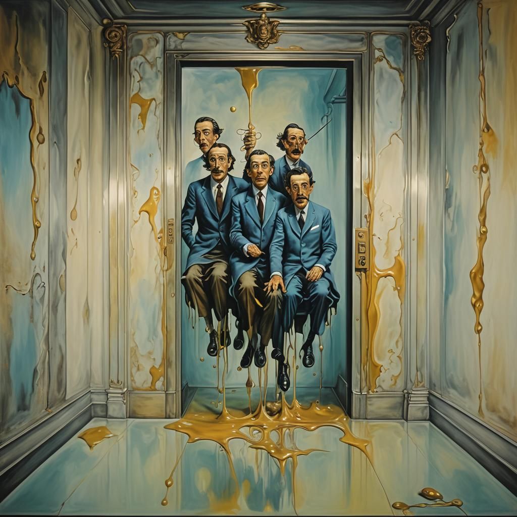Surreal Elevator Ride: 3 Phobias in Oil, Dali Style