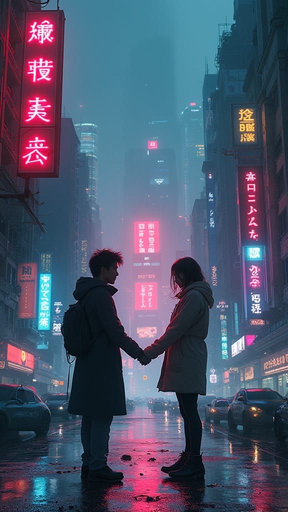 Rebel Artist Meets Reserved Scientist in Futuristic Cityscap...