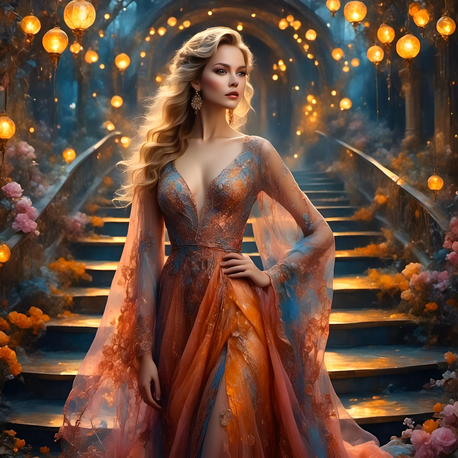 Bioluminescent Elven Kingdom: a Watercolor Fantasy