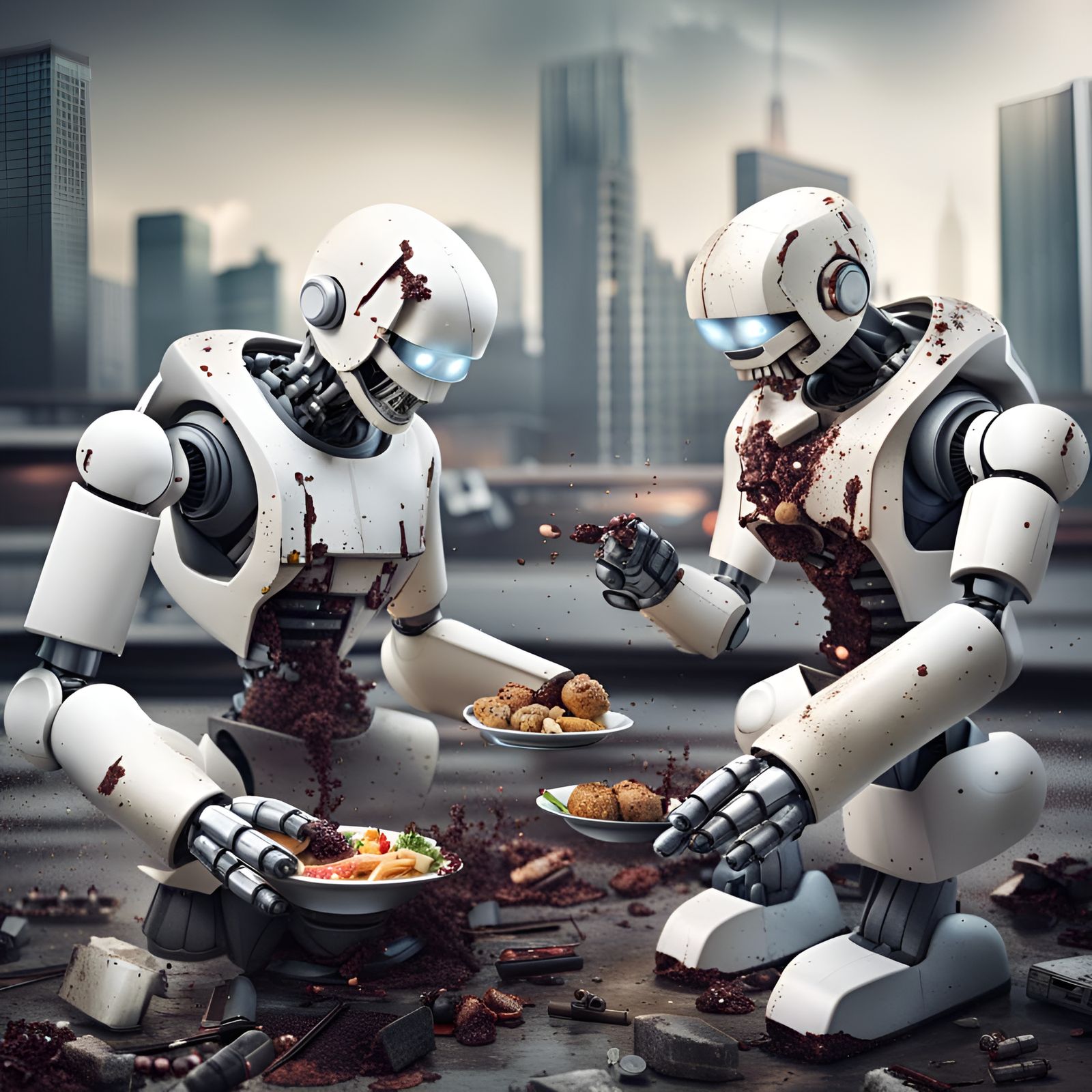 Violent hungry robots