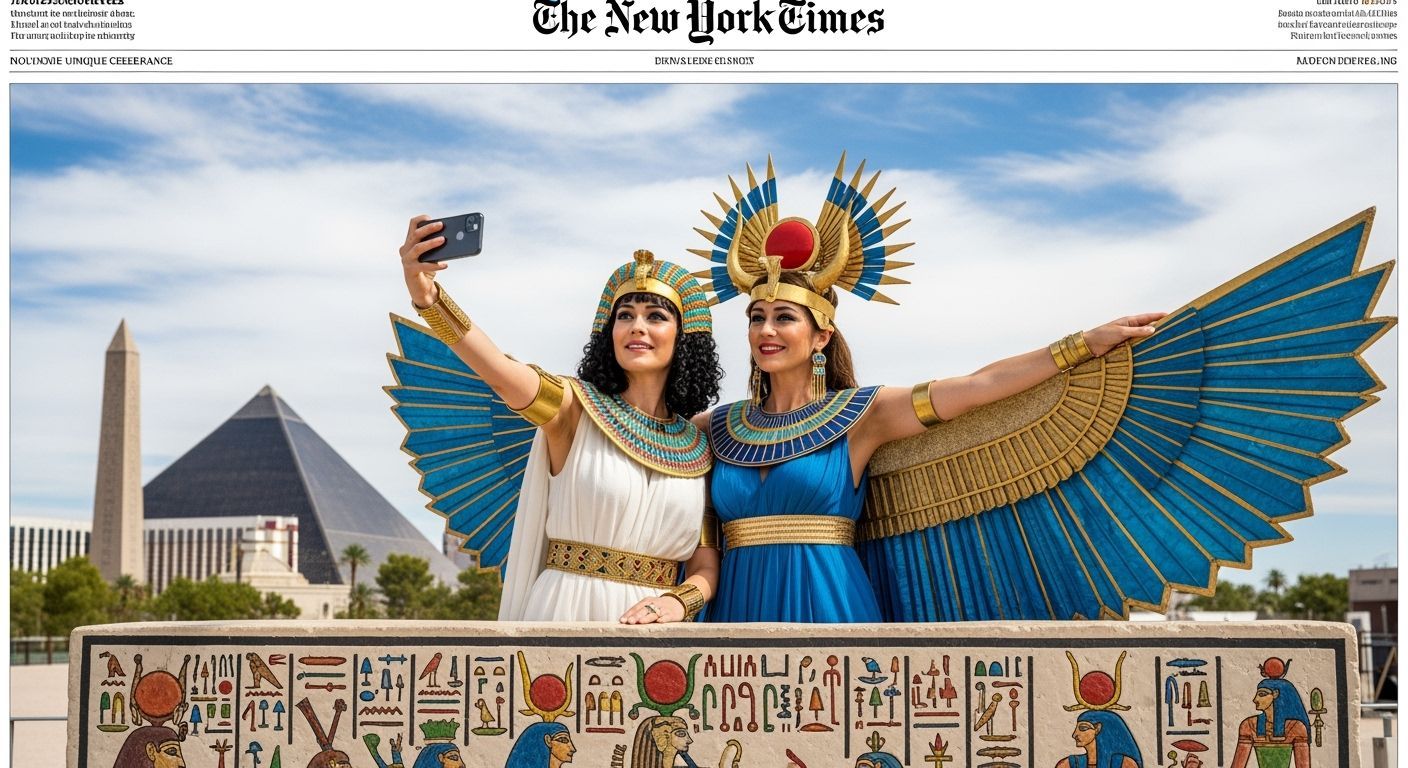 Cleopatra and Isis Take a Selfie in Las Vegas
