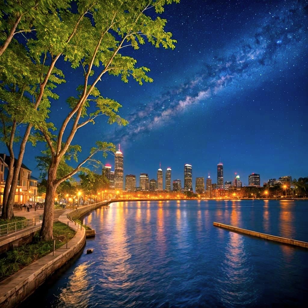 Ethereal Nighttime Scene in a Dreamy Aesthetic