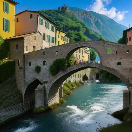 The Devil's Bridge in Tuscany, Italy
