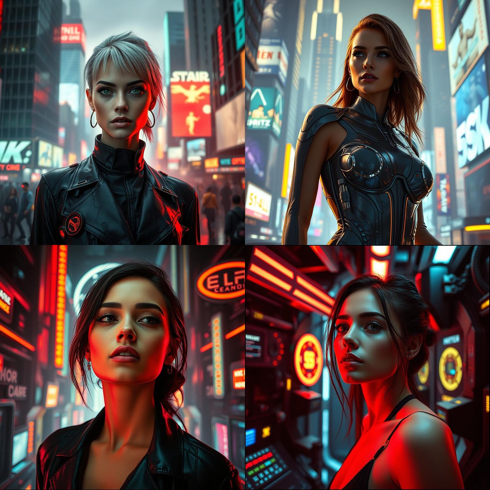 Cyberpunk Woman Portrait in Blade Runner Style