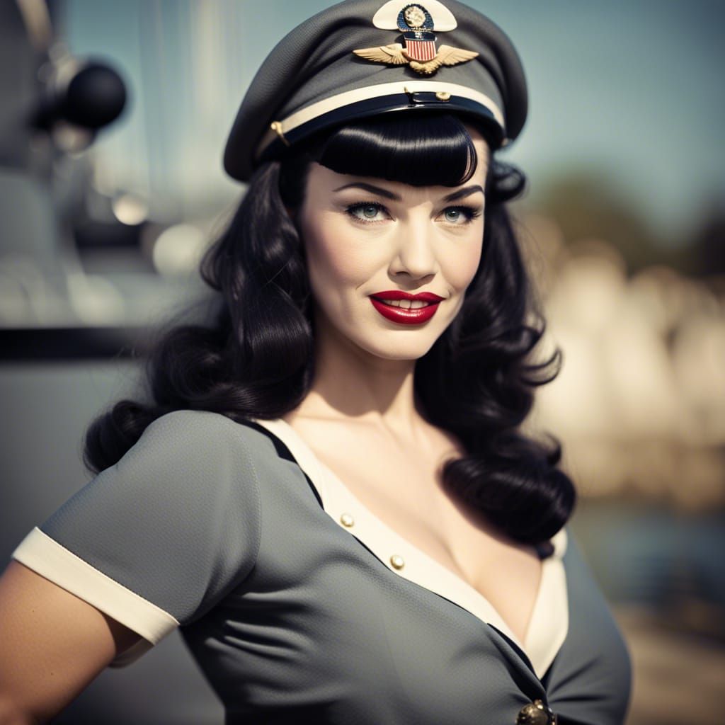 Bettie Page as US Navy Sailor