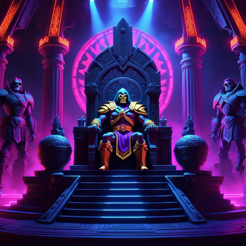 Skeletor in Throne Room: 8K Dark Fantasy Concept Art