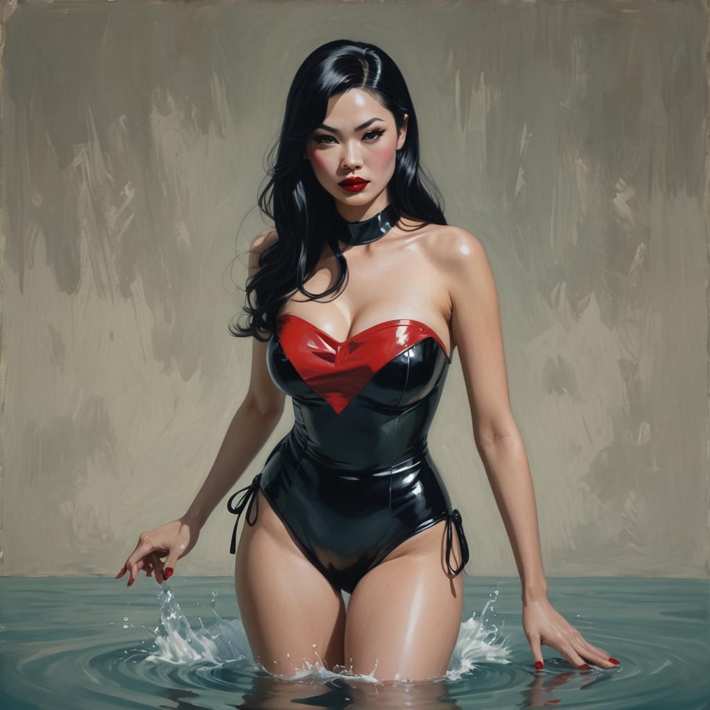 Elegant Pin-up of a Beautiful Japanese Woman