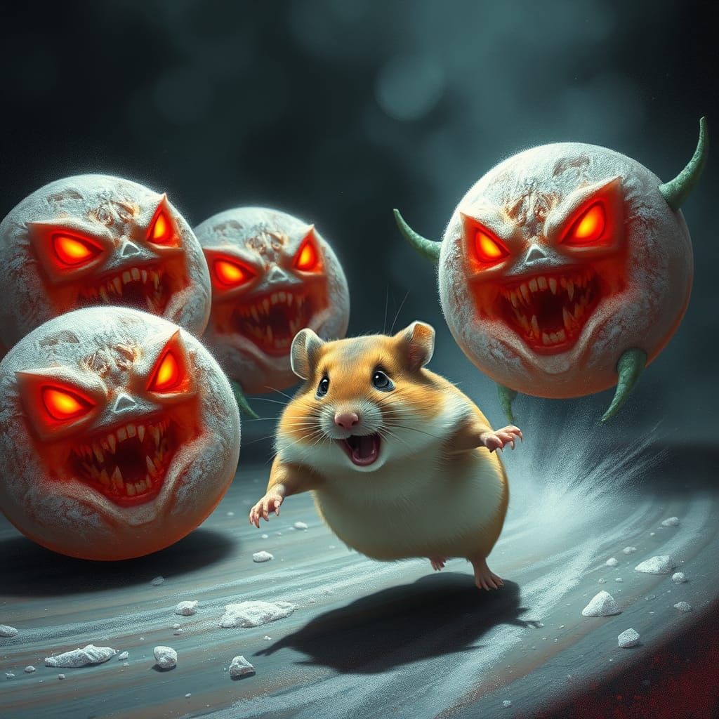 Hamster's Donut Nightmare: A Grotesque Spectacle