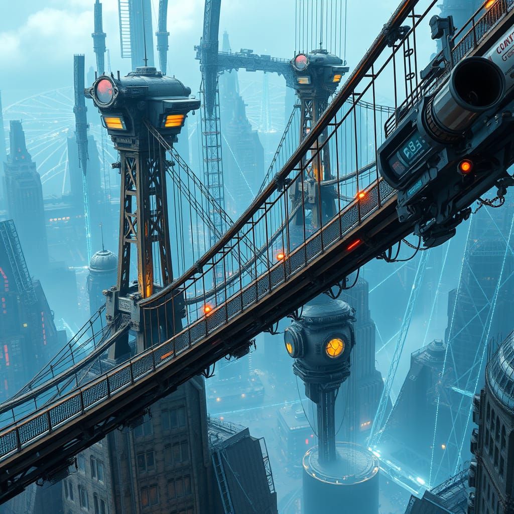 Futuristic City Bridge Inspired by Da Vinci