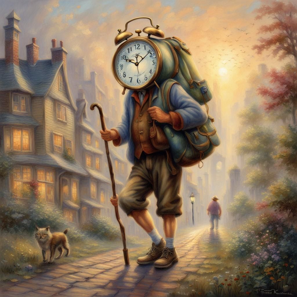 Alarm Clock Character in Ethereal Fantasy Style