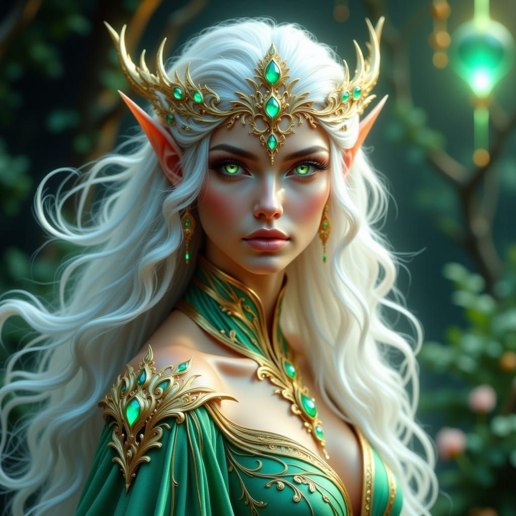 Ethereal Starlight Queen in a Dreamlike Fantasy Realm