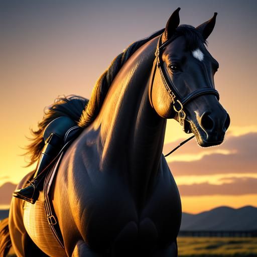 Majestic Horse in Splash Art Style