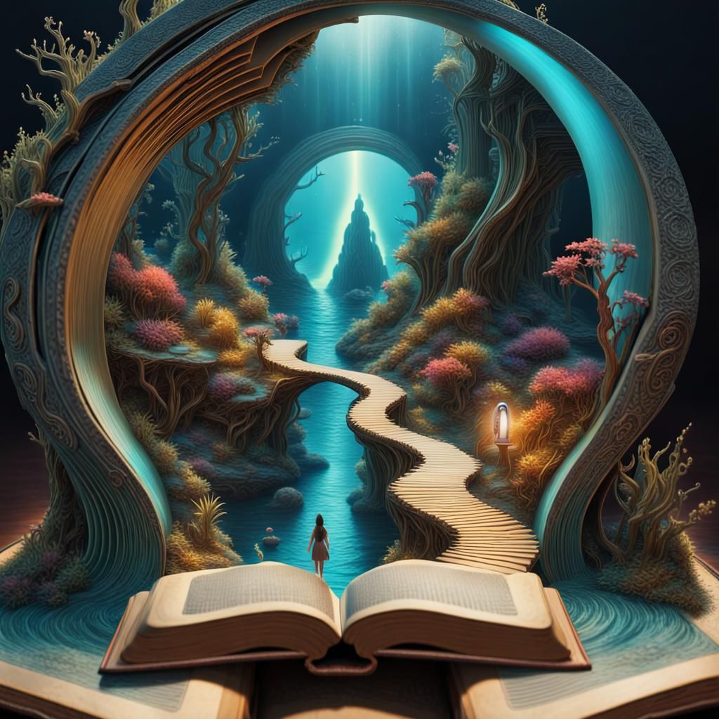 Futuristic Path to Bioluminescent Underwater City