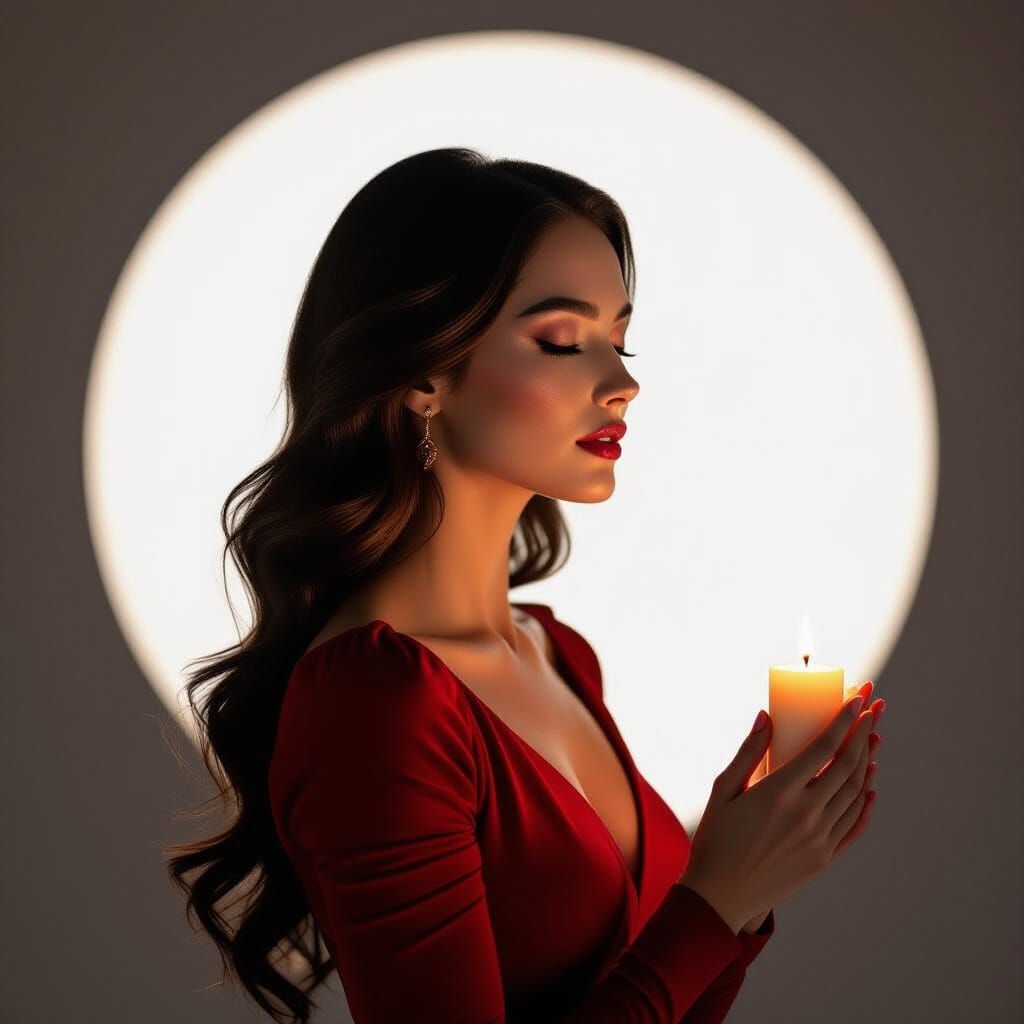 This is my face and body. Create a cinematic side-profile po...