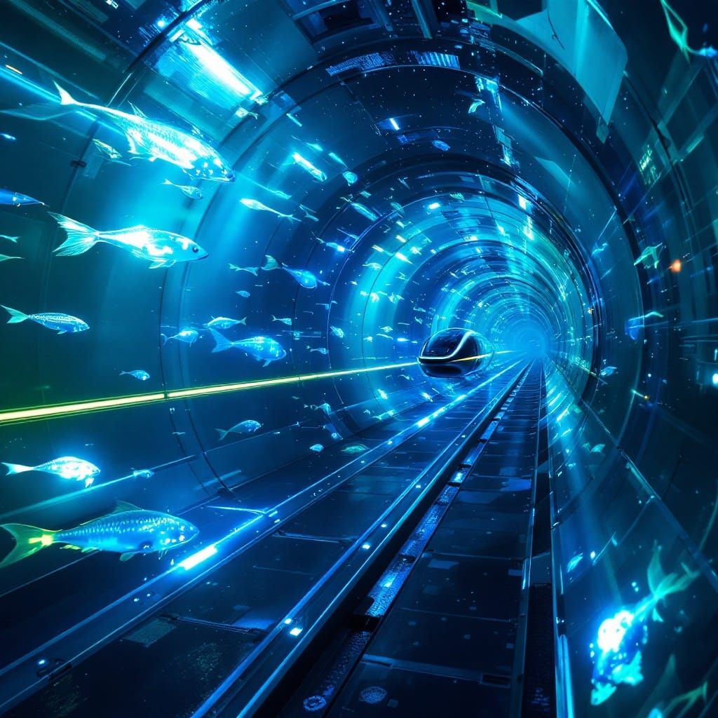 Underwater Hyperloop in a Photorealistic World