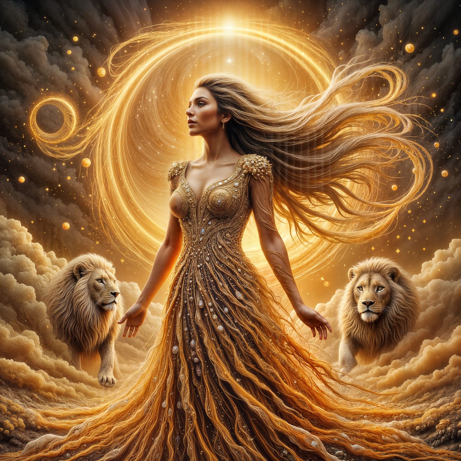 Goddess of Leo in Fantasy Art Style
