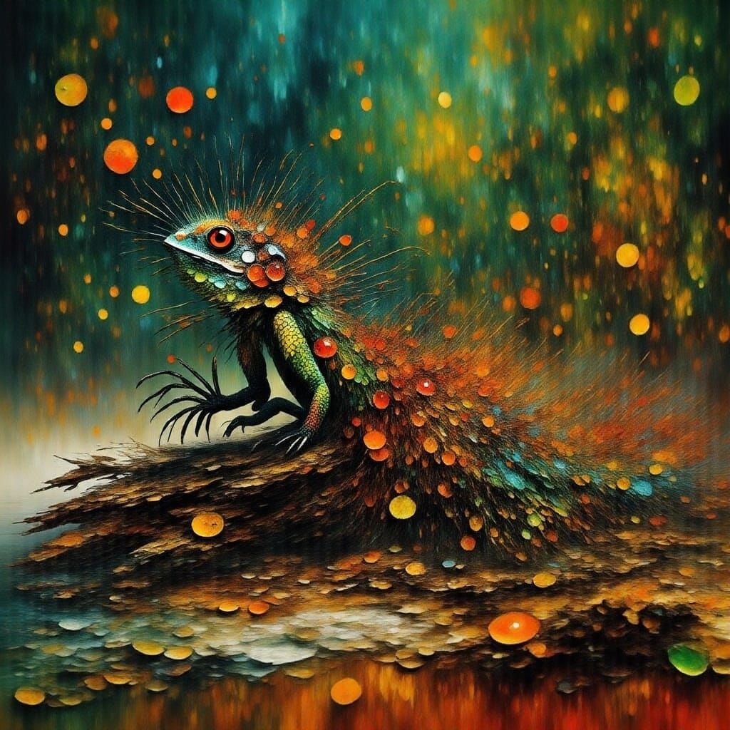 Iguana Posing on Tropical Beach in Cinematic Style