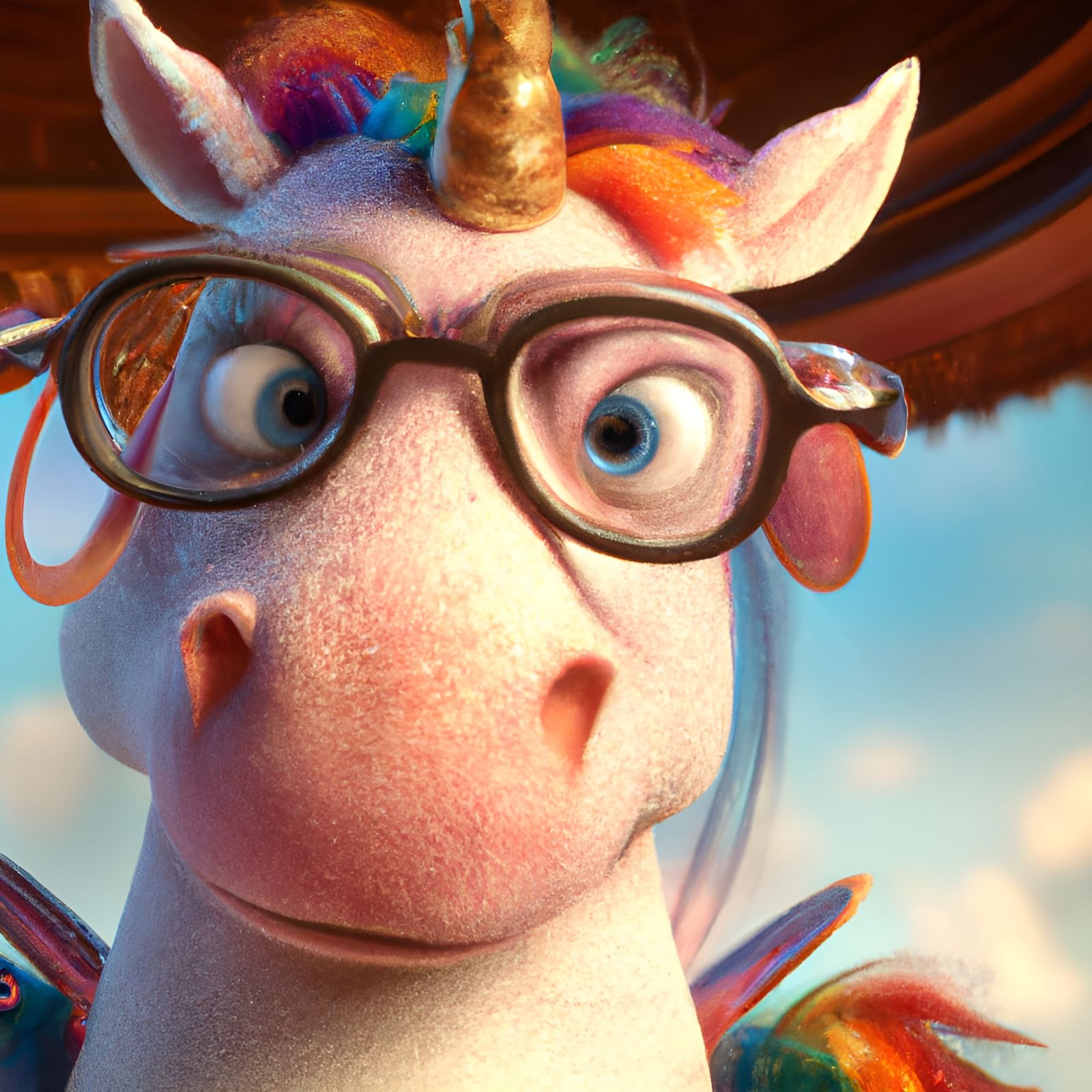 Adorable Comedian Unicorn on Stage in 3D