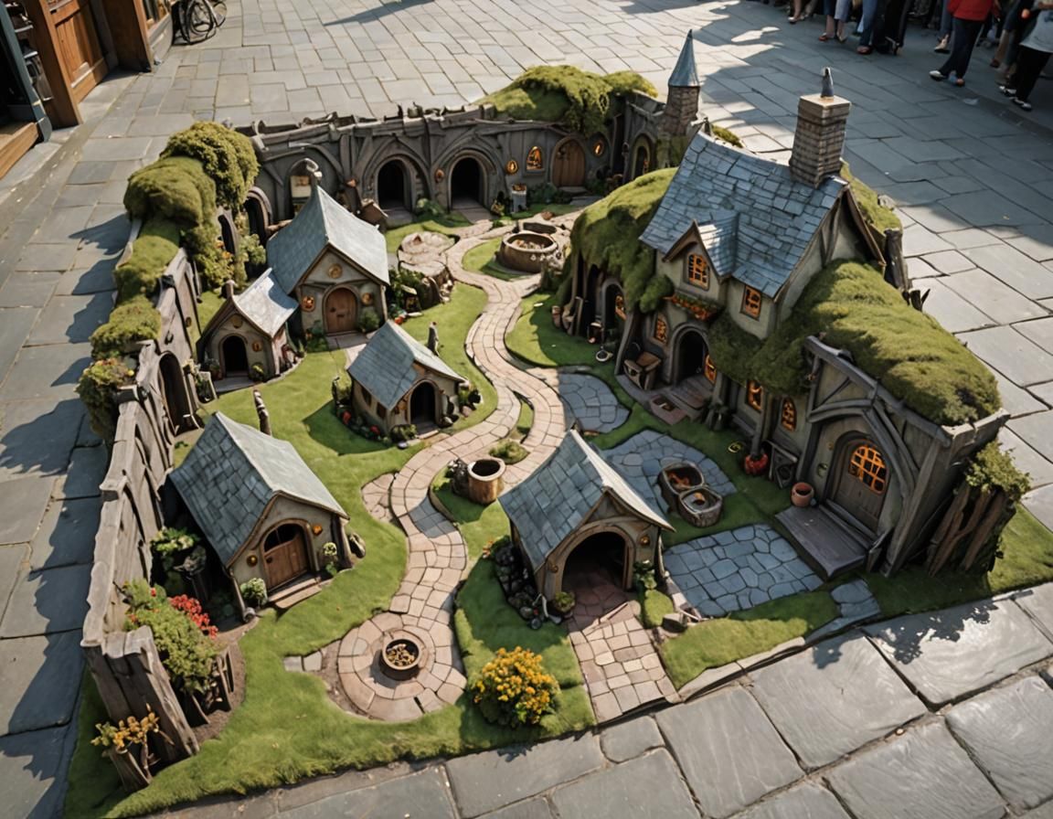 Tolkien World Revealed in 3D Pavement Art