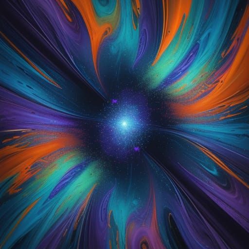 Abstract Shape Floating in Space: Surreal Digital Art