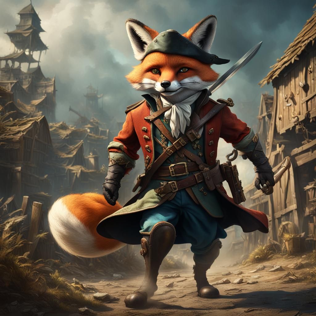 Fox Pirate Concept Art in 8k Resolution