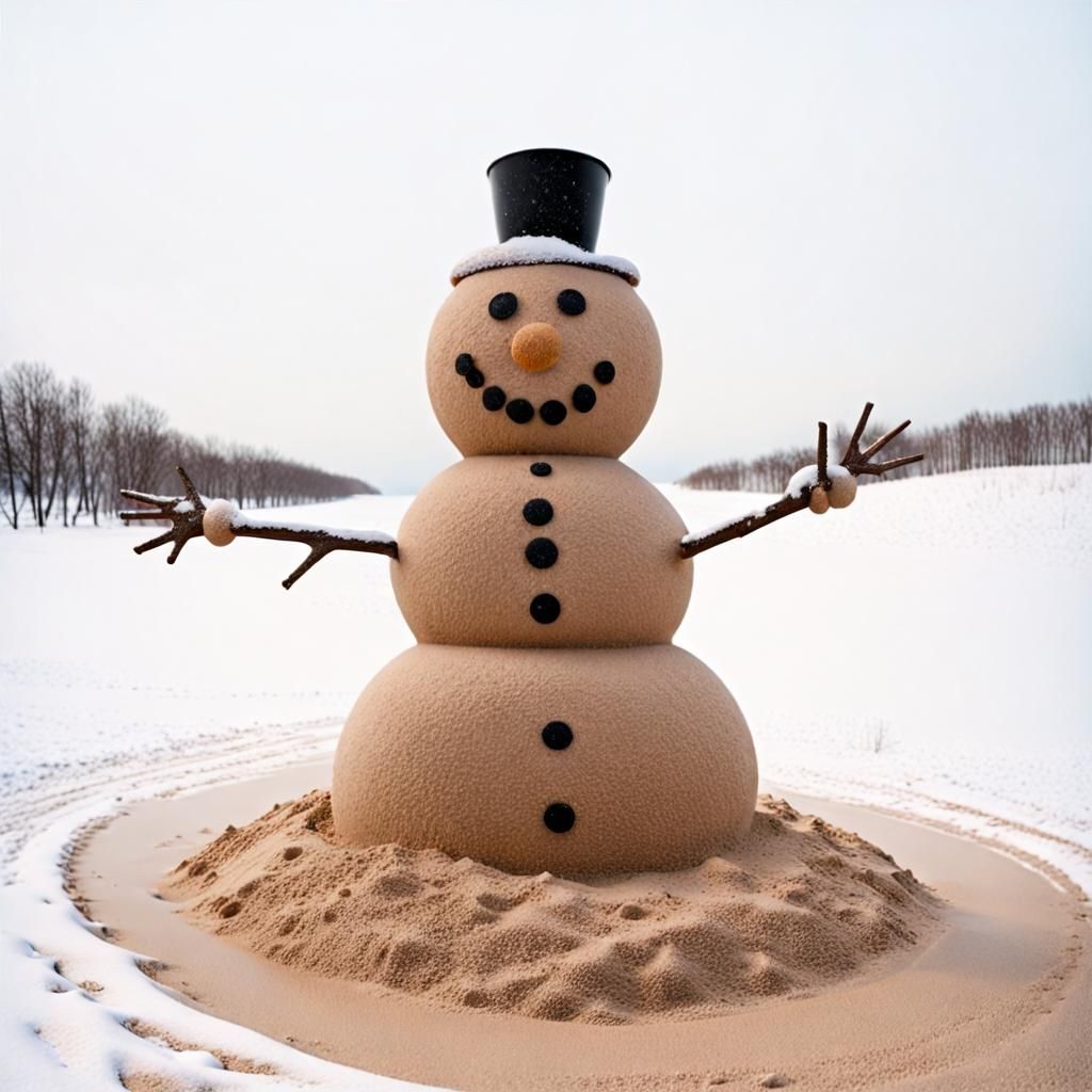 Sand Snowman: A Beach Holiday Creation