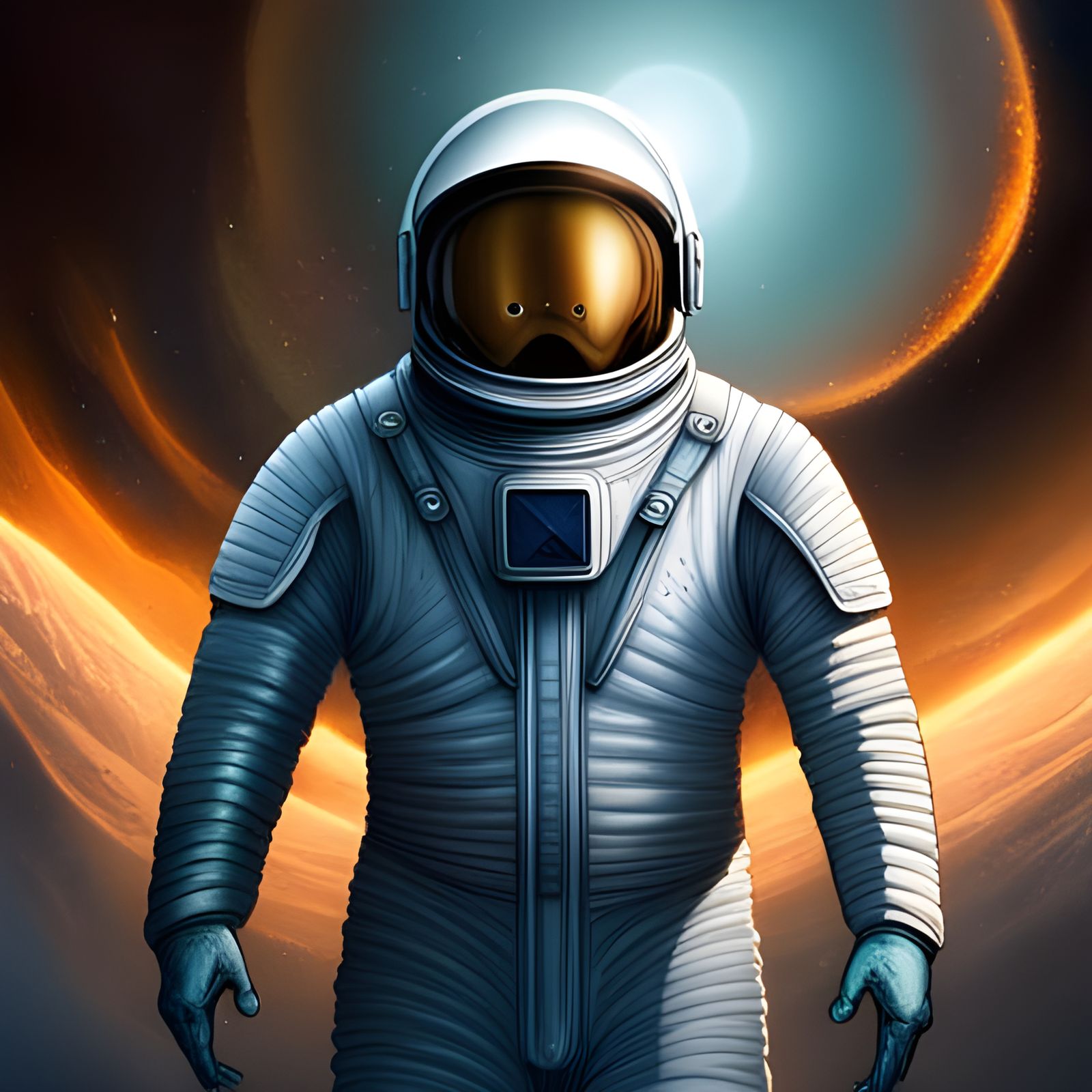 Astronaut Confronts Cosmic Horror in Space