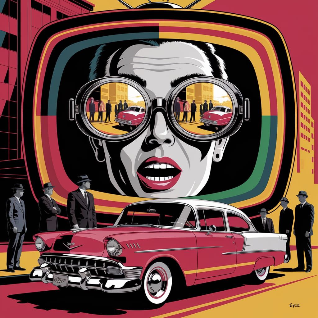 Retro-Futuristic Portrait in Vibrant Colors