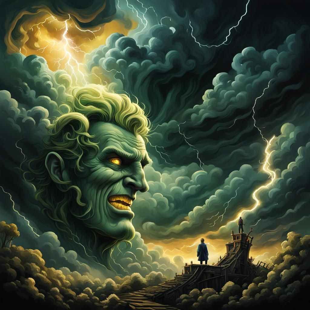 Jack and the Giant: Dark Fantasy Illustration